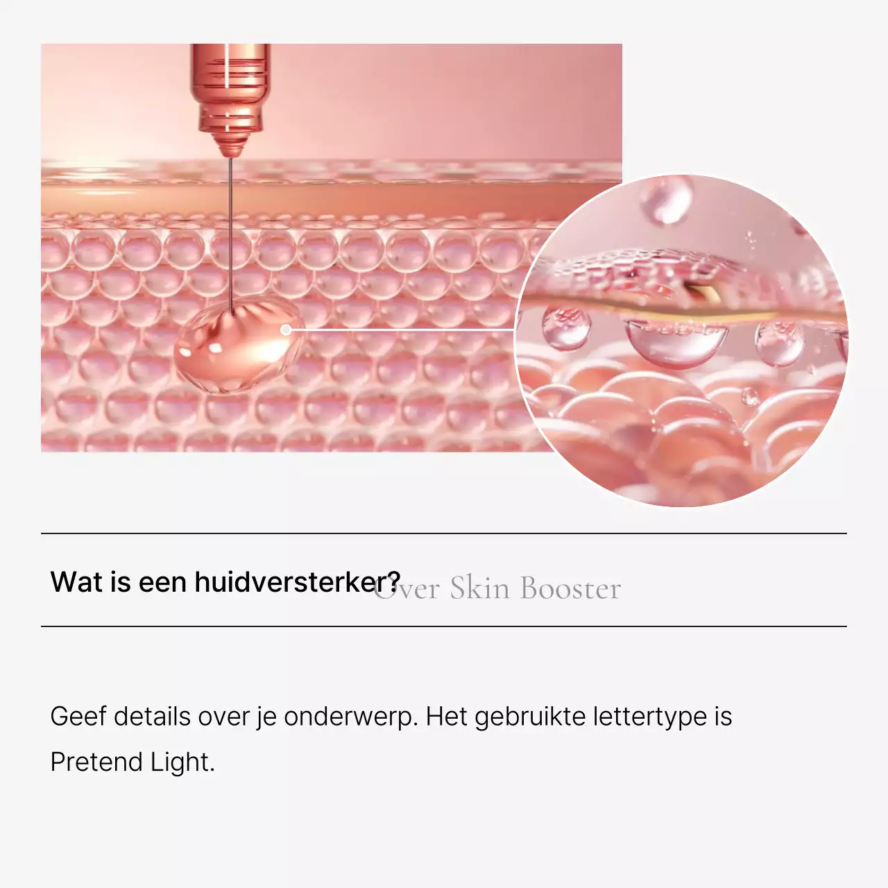 Details van een marketingafbeelding voor een ziekenhuis om een eenvoudige dermatologiepraktijk te promoten in wit en lichtblauw.