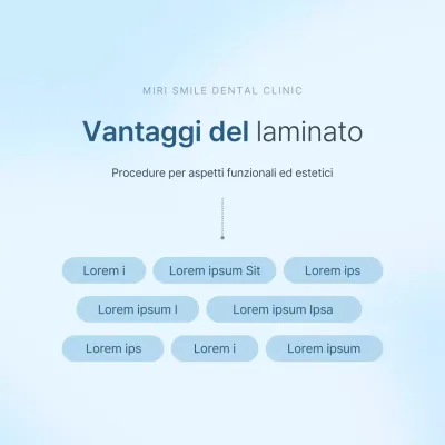 Odontoiatria semplice in bianco e azzurro per promuovere la guida informativa sulle procedure ospedaliere