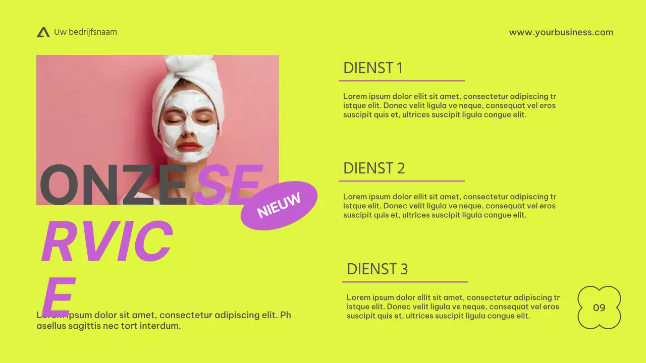 Paars Beige Roze Lime Modern Basic Minimal Business Introductie van het bedrijf