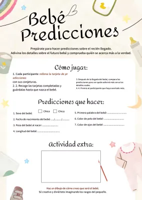 Actividades Baby Shower Marfil Beige Natural