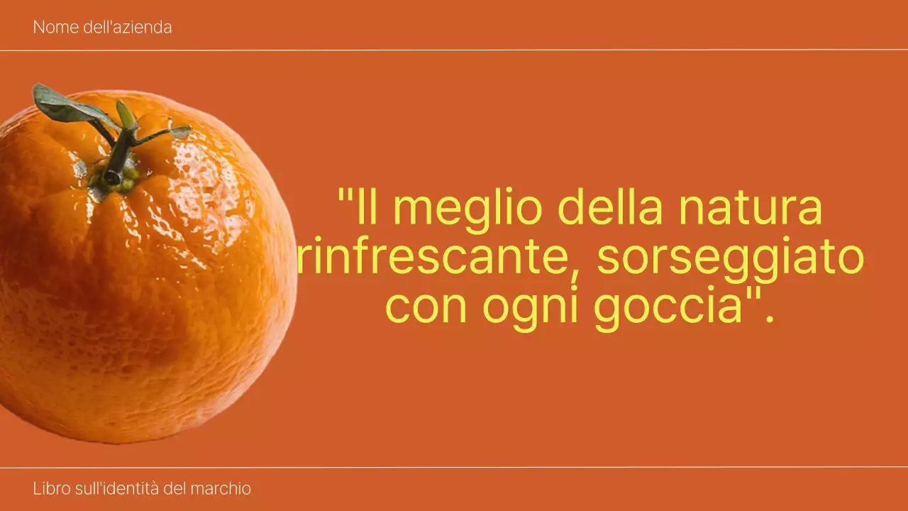 Libro sull'identità del marchio Orange and Lime Bold Introduzione