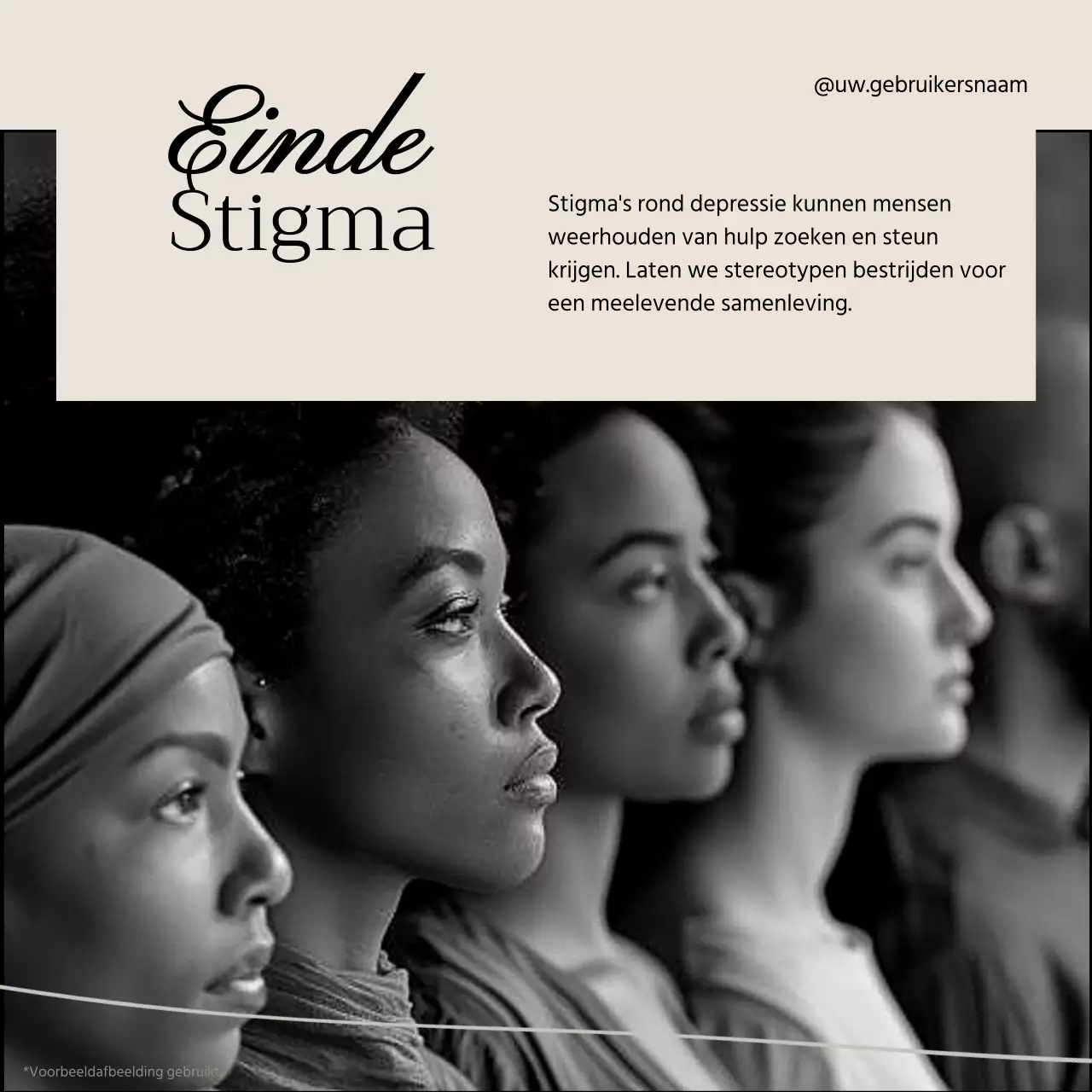 Beige en zwart minimaal lesmateriaal voor geestelijke gezondheid