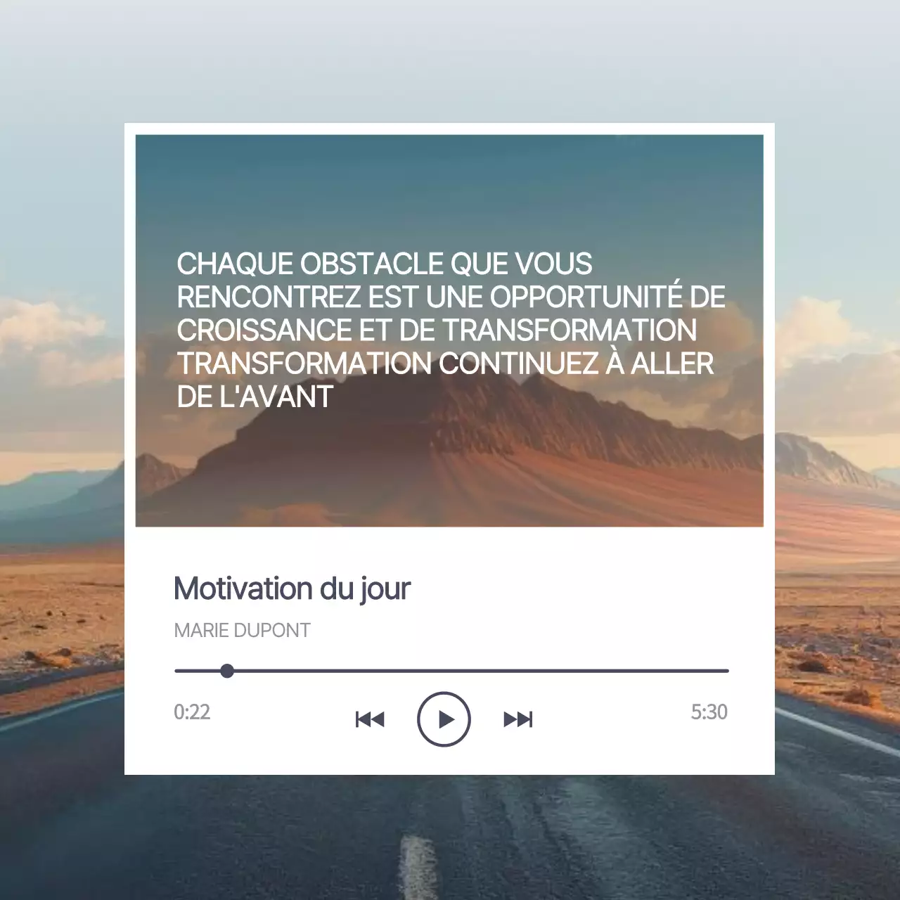 Bleu Marron Simple Moderne Motivation Santé Mentale Citation