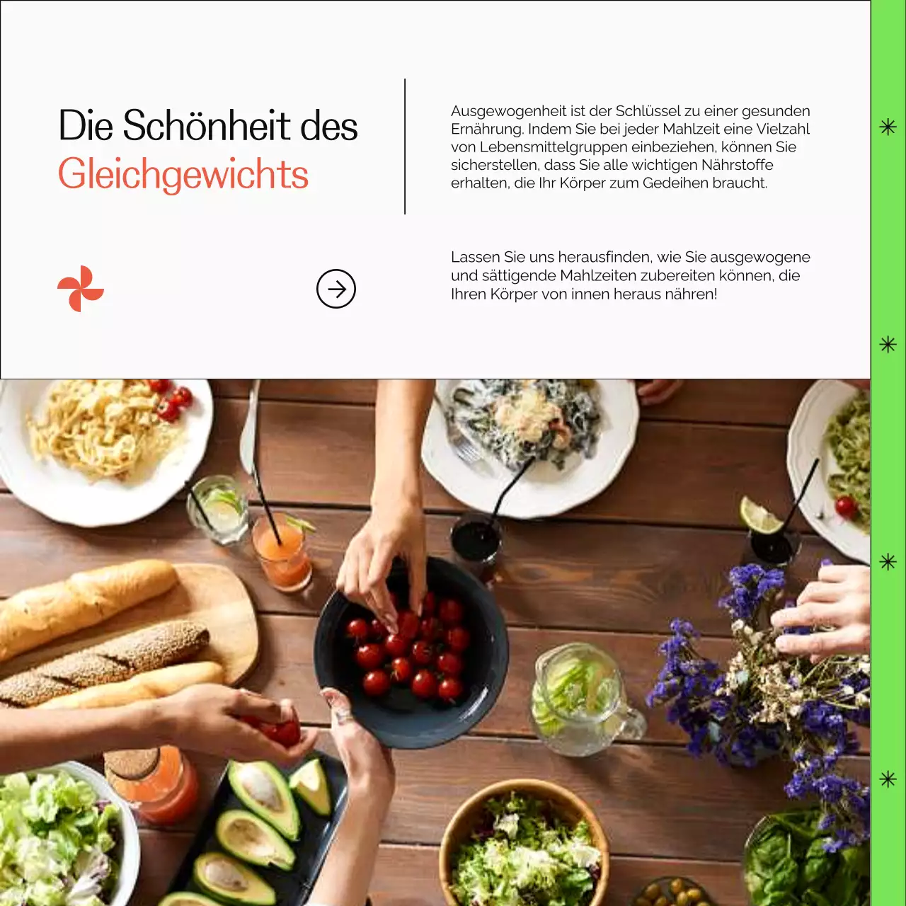 Grün und Orange Einfacher Leitfaden für eine gesunde Lebensweise