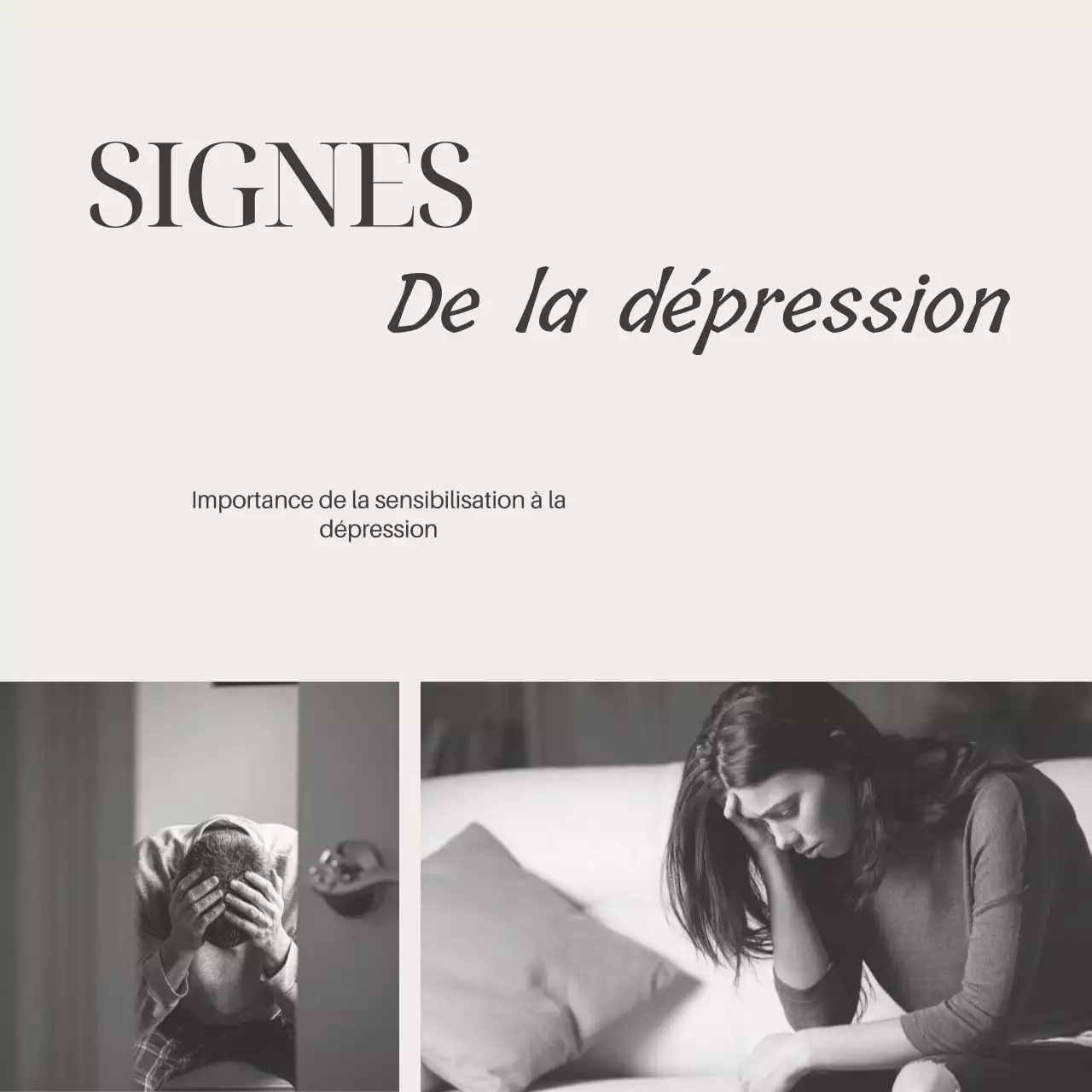 Gris Ivoire Elégant Minimal Guide de la santé mentale