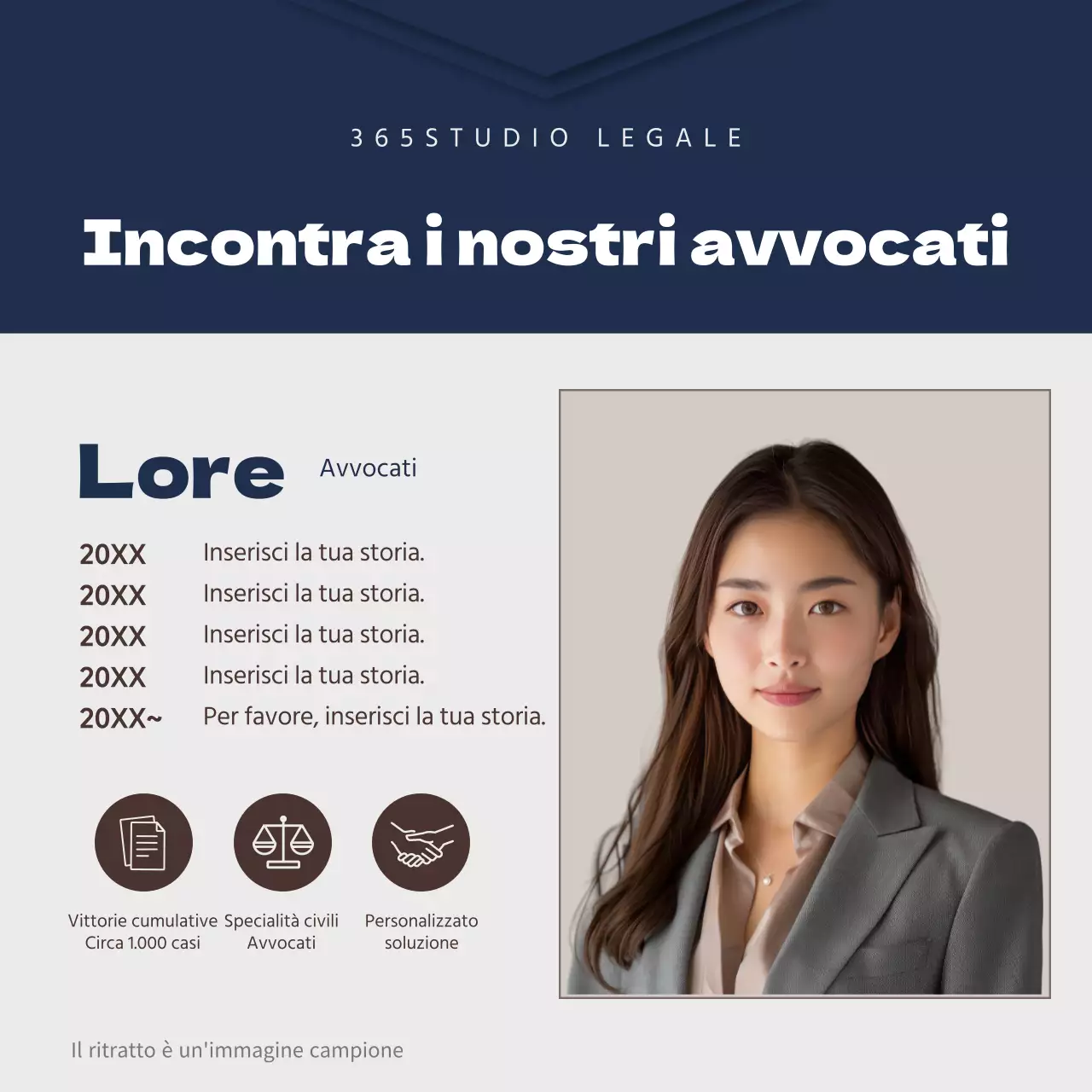 Una semplice postazione da studio legale in blu navy e marrone