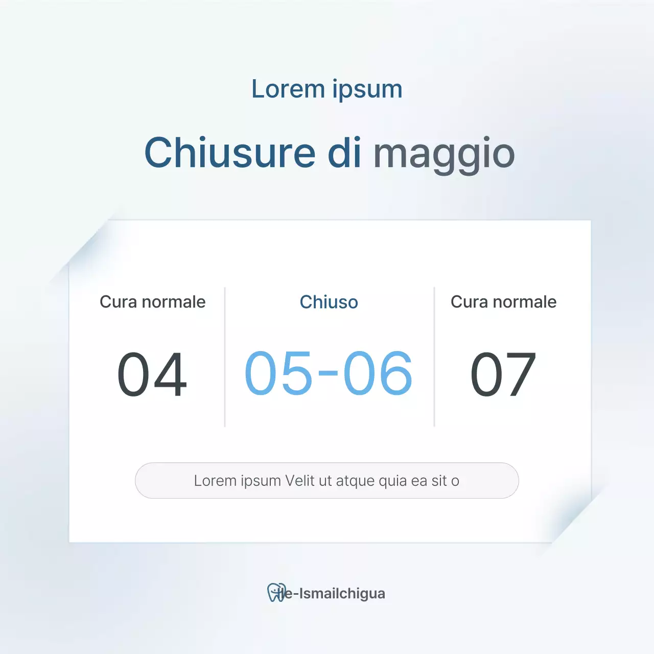 Un semplice kit di social media per il marketing dello studio dentistico, di colore bianco e azzurro, per promuovere lo studio.