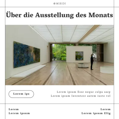 Förderung einer schwarz-weißen, trendigen Einzelausstellung in einer Kunstgalerie