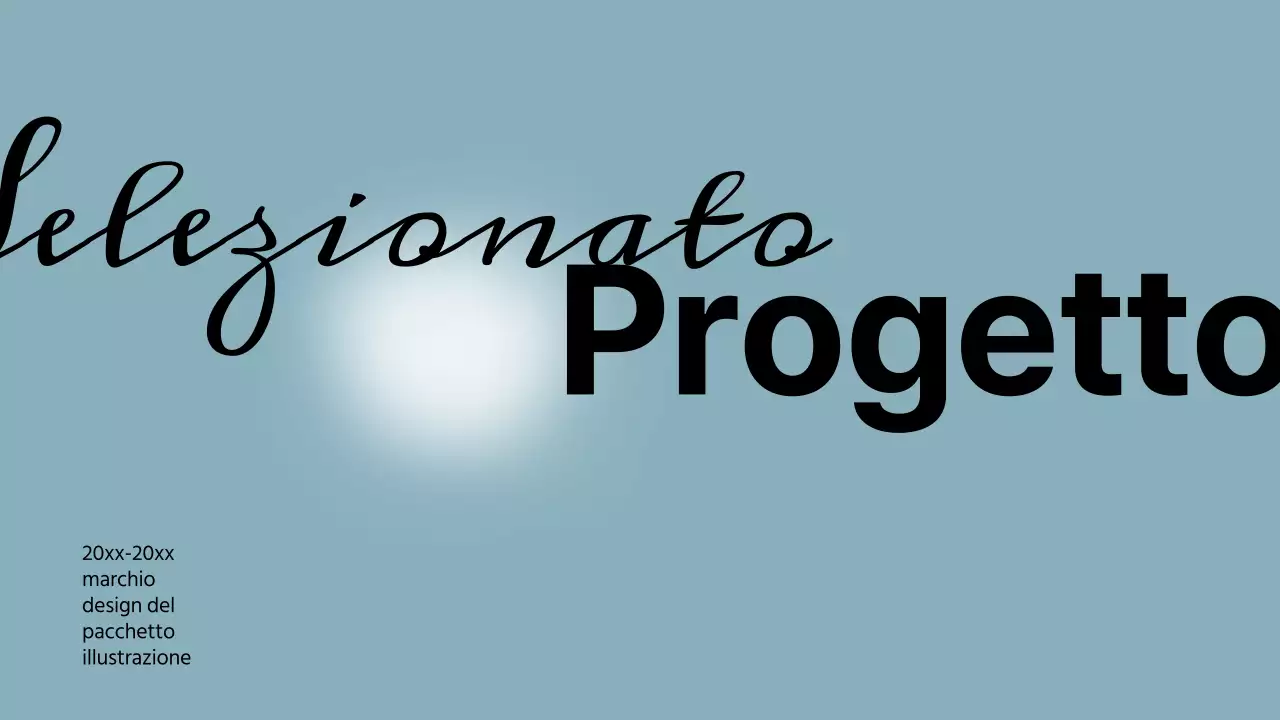 Portfolio del designer grafico semplice in bianco e blu cielo