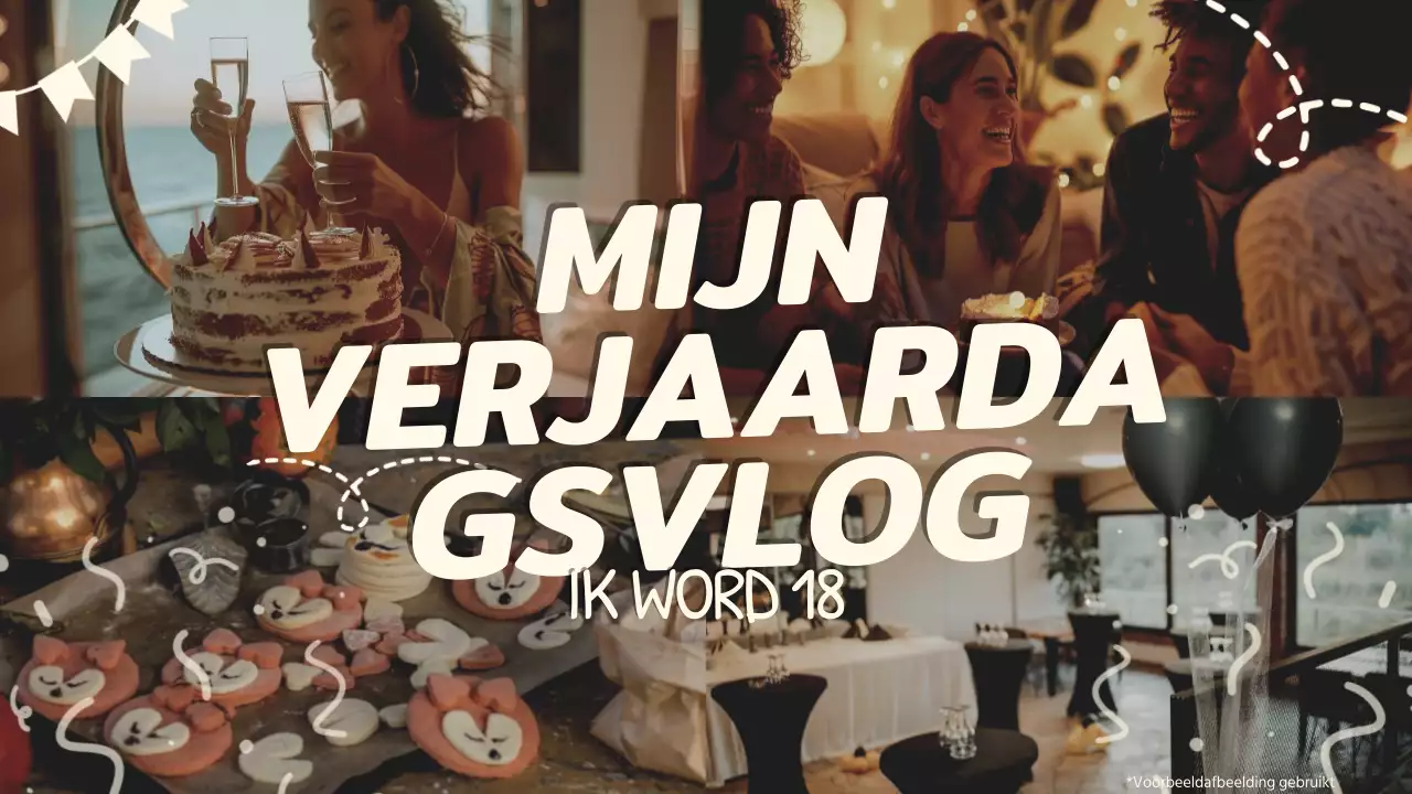 Video modern verjaardagsfeestje in beige en zwart