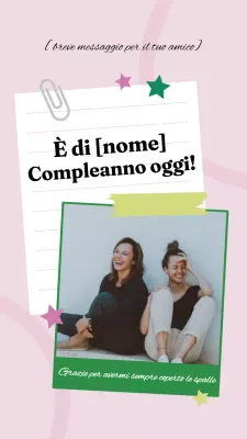 Messaggio pubblicitario di compleanno trendy in rosa