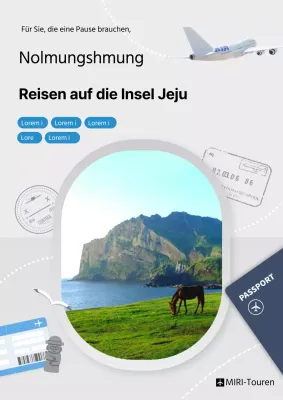 Stilvolles Werbeplakat für Reisepakete in Grau und Blau