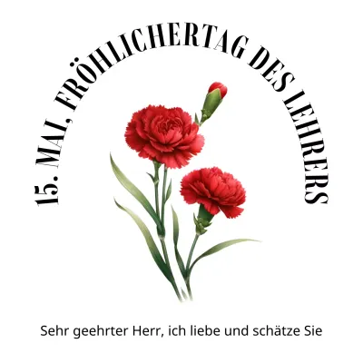 Ein einfaches Dankesschreiben zum Tag des Lehrers in Rot und Schwarz