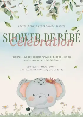 Avis de bienvenue pour la fête de bébé Sky Blue Natural Simple Baby Shower