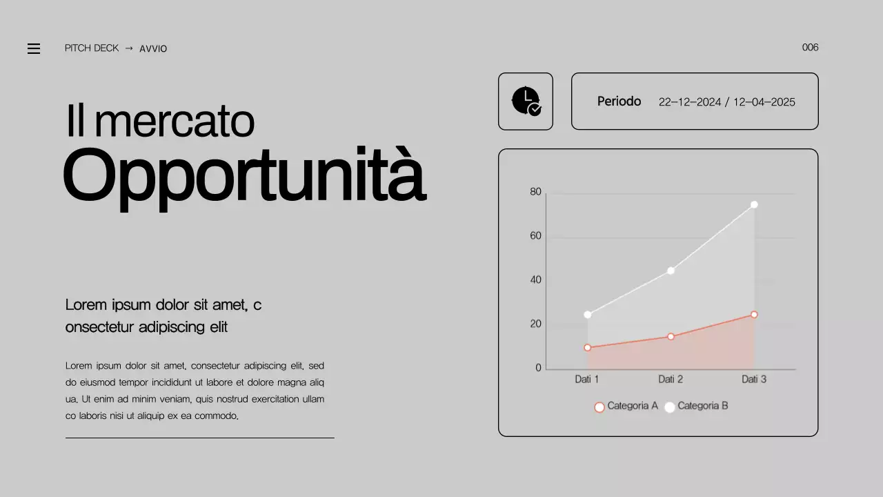 Proposta di lancio di un'impresa in grassetto arancione