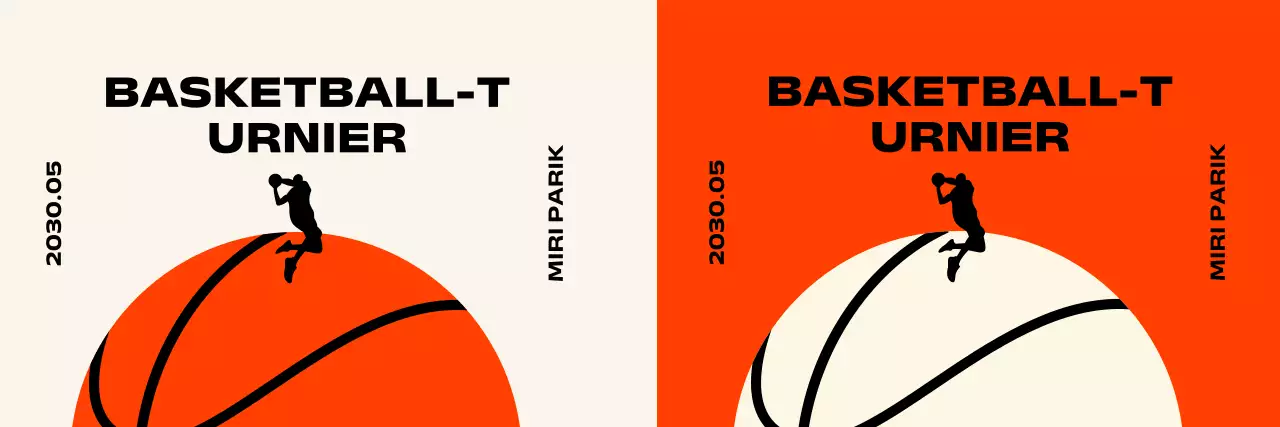 Einfaches Design Basketball-Turnier mit Basketbällen und Menschen spielen Basketbälle