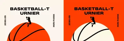 Einfaches Design Basketball-Turnier mit Basketbällen und Menschen spielen Basketbälle