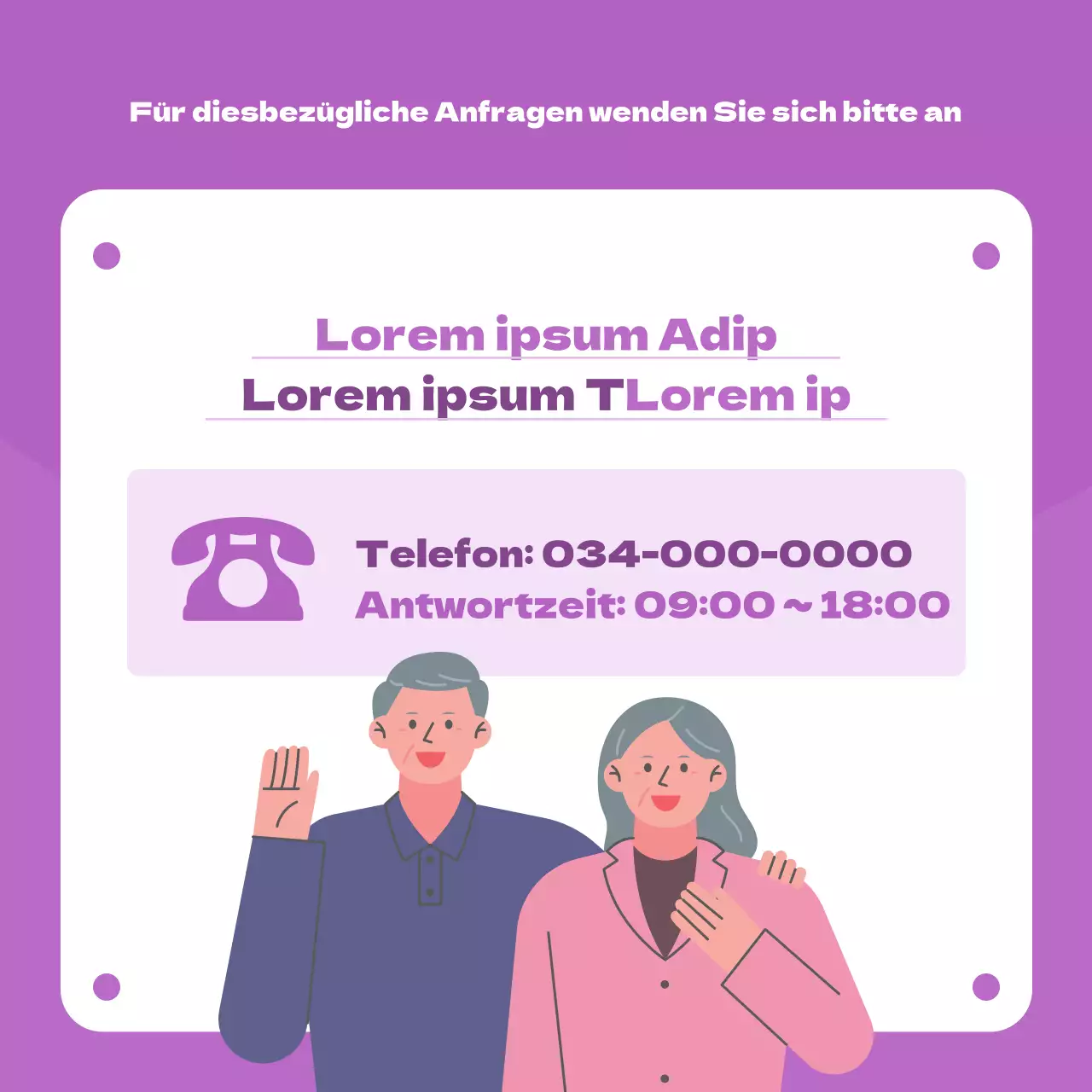 Eine hübsche institutionelle Programmankündigung in Lila und Mauve