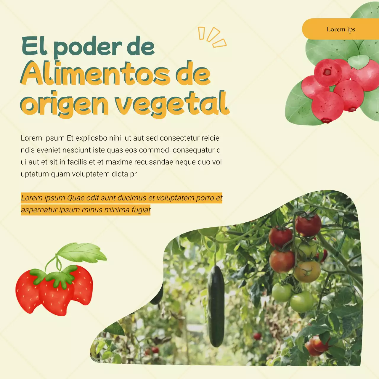Verde y amarillo Publicidad moderna sobre alimentación sana y dietas