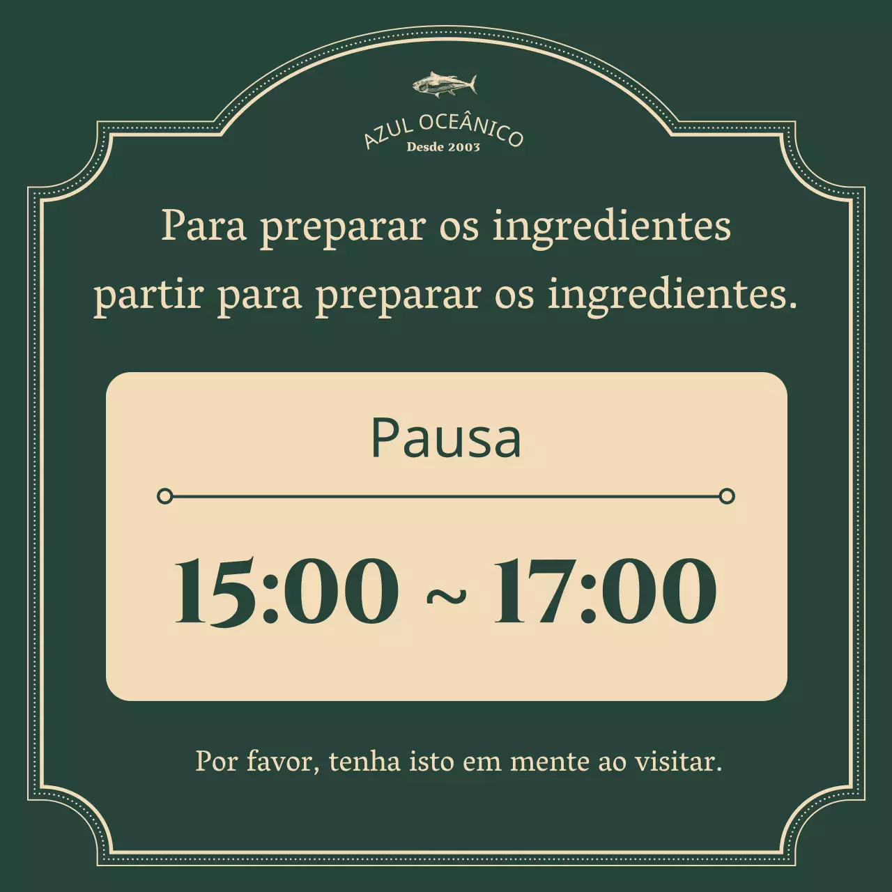 O clássico anúncio de pausa nos resumos