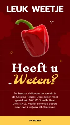 Rood en geel vet Fun Fact Publiciteit