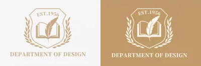 A colorful university with a school logo