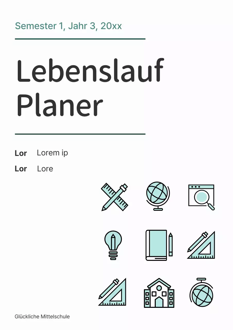 Ein einfacher mintfarbener und weißer Journal-Planer