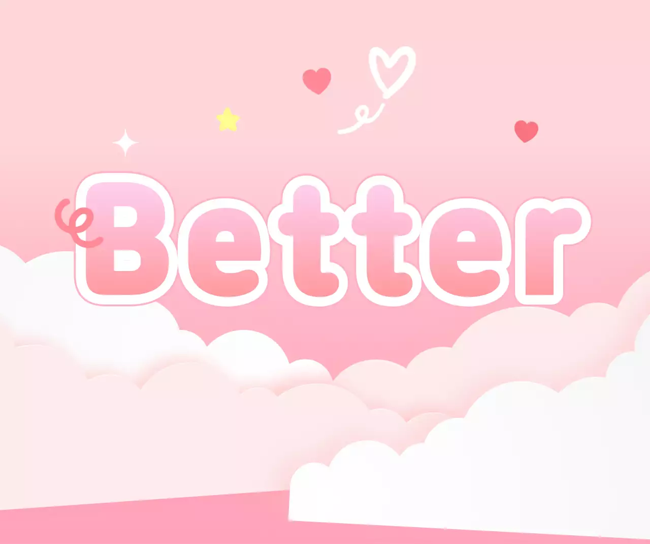 Merchandise selebriti dengan gadis-gadis dan ilustrasi lucu serta latar belakang gradien