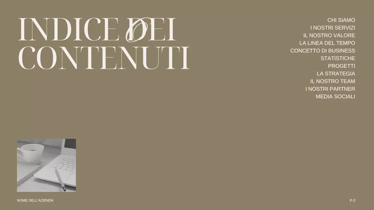 Avorio Khaki Nero Moderno Elegante Introduzione dell'azienda