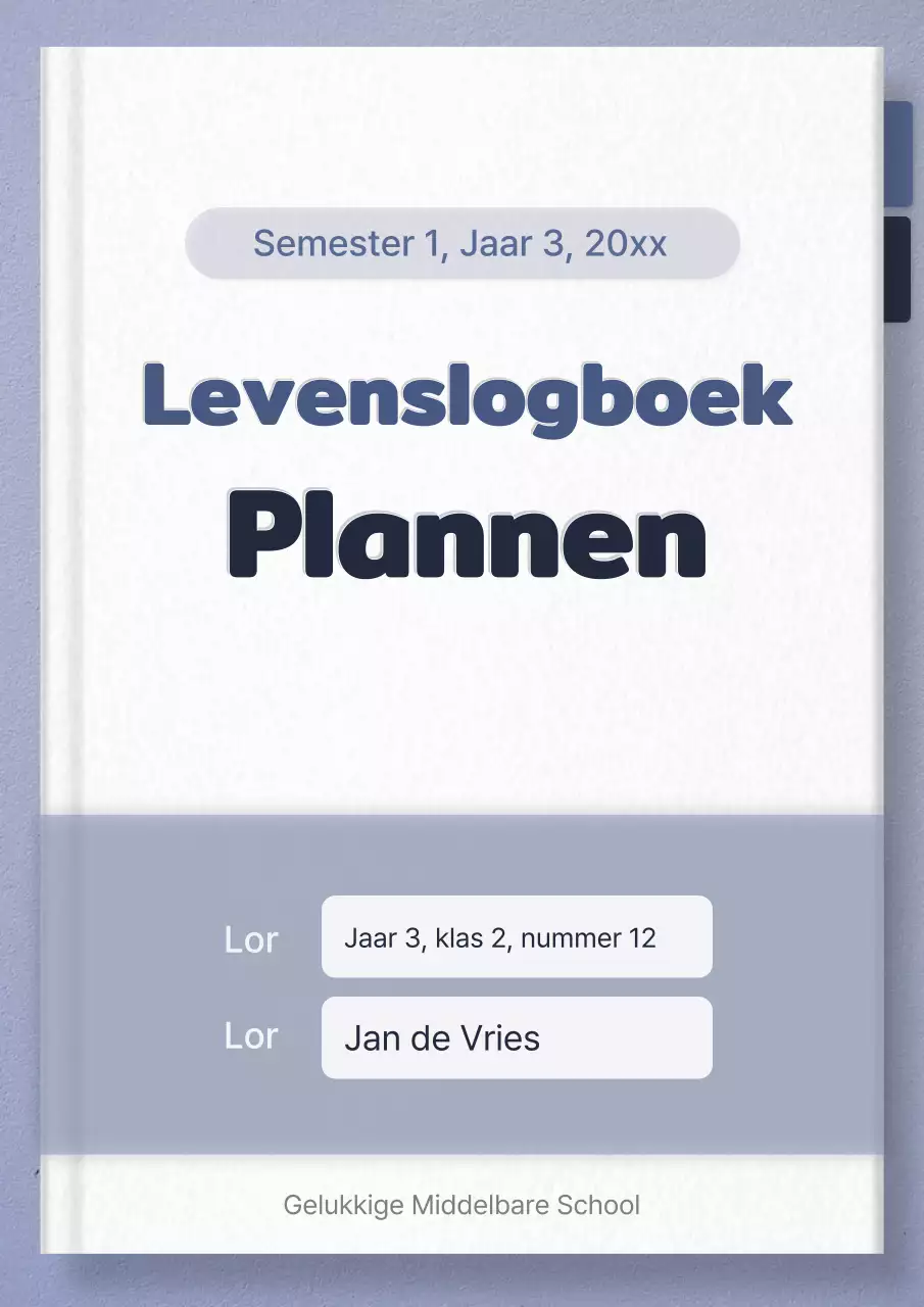 Eenvoudige mauve en witte dagboekplanner