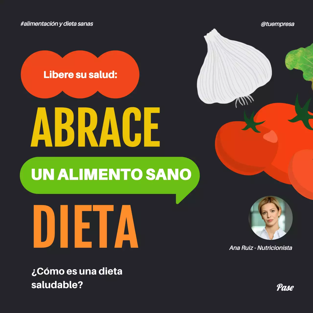 Popart Geométrico Naranja Verde Alimentación y Dieta Saludables