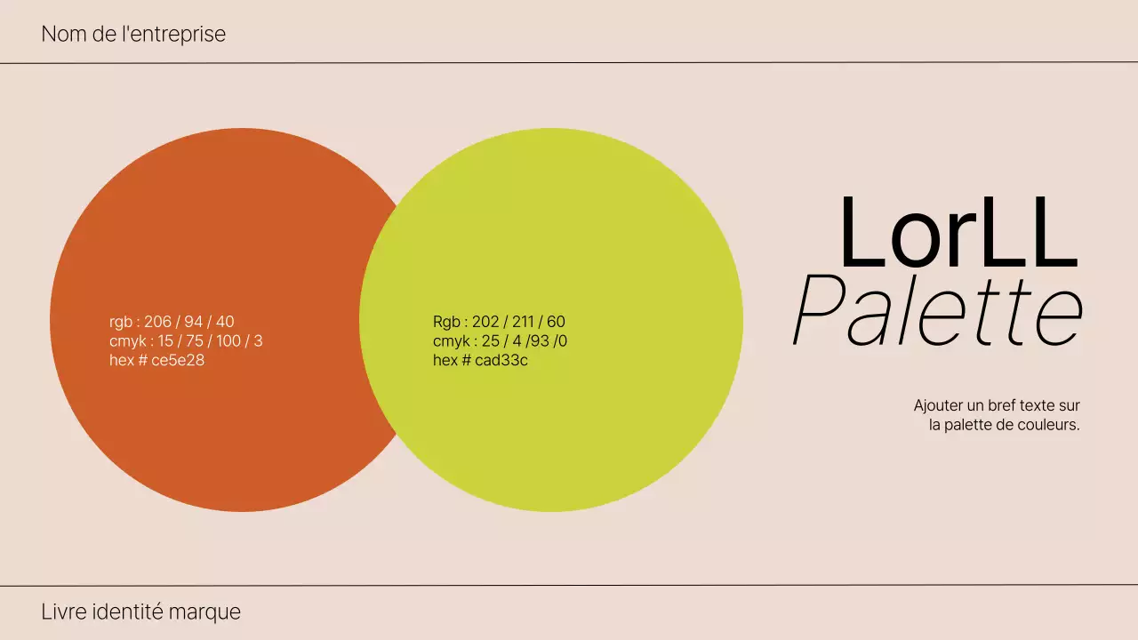 Présentation du livre sur l'identité de marque Orange et Citron vert audacieuse