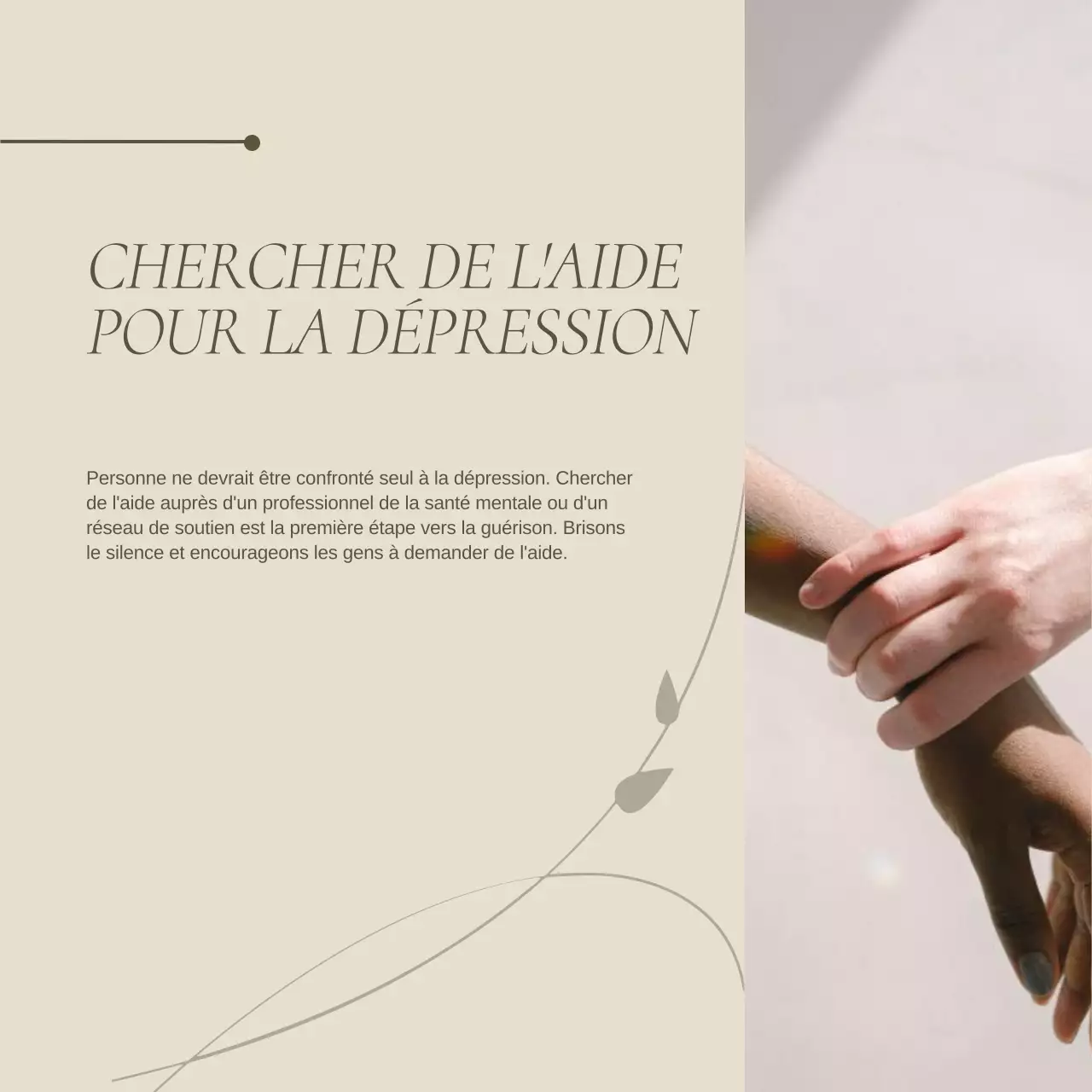 Khaki Beige Natural Elegant Santé mentale en général