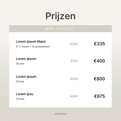 Promoot korting op moderne Pilates in beige en ivoor
