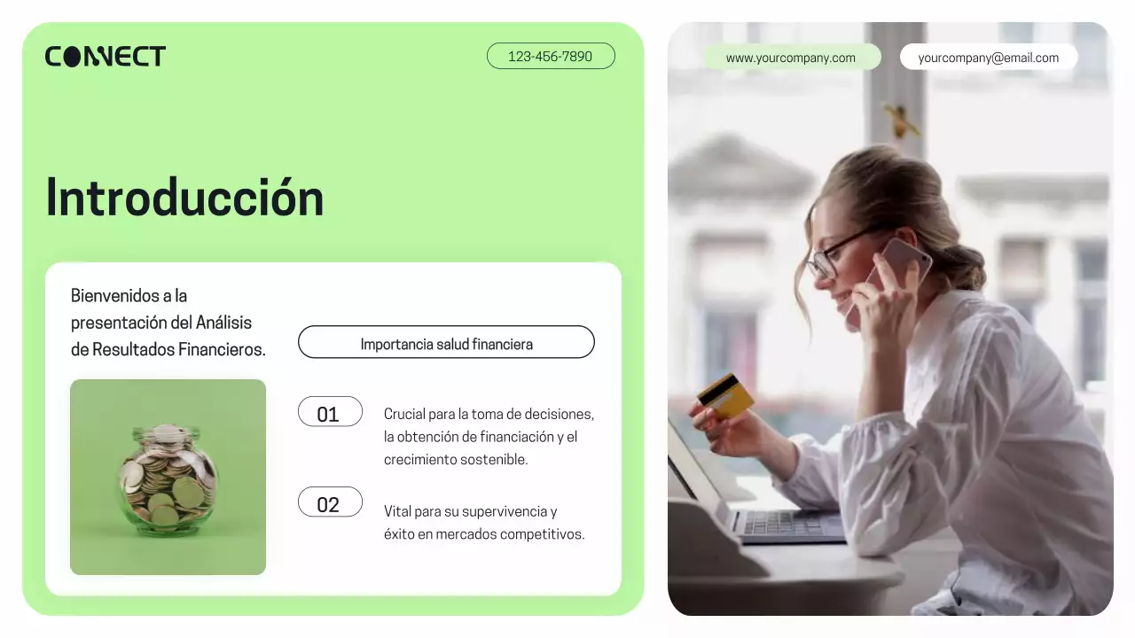 Púrpura Verde Moderno Informe de análisis de resultados financieros