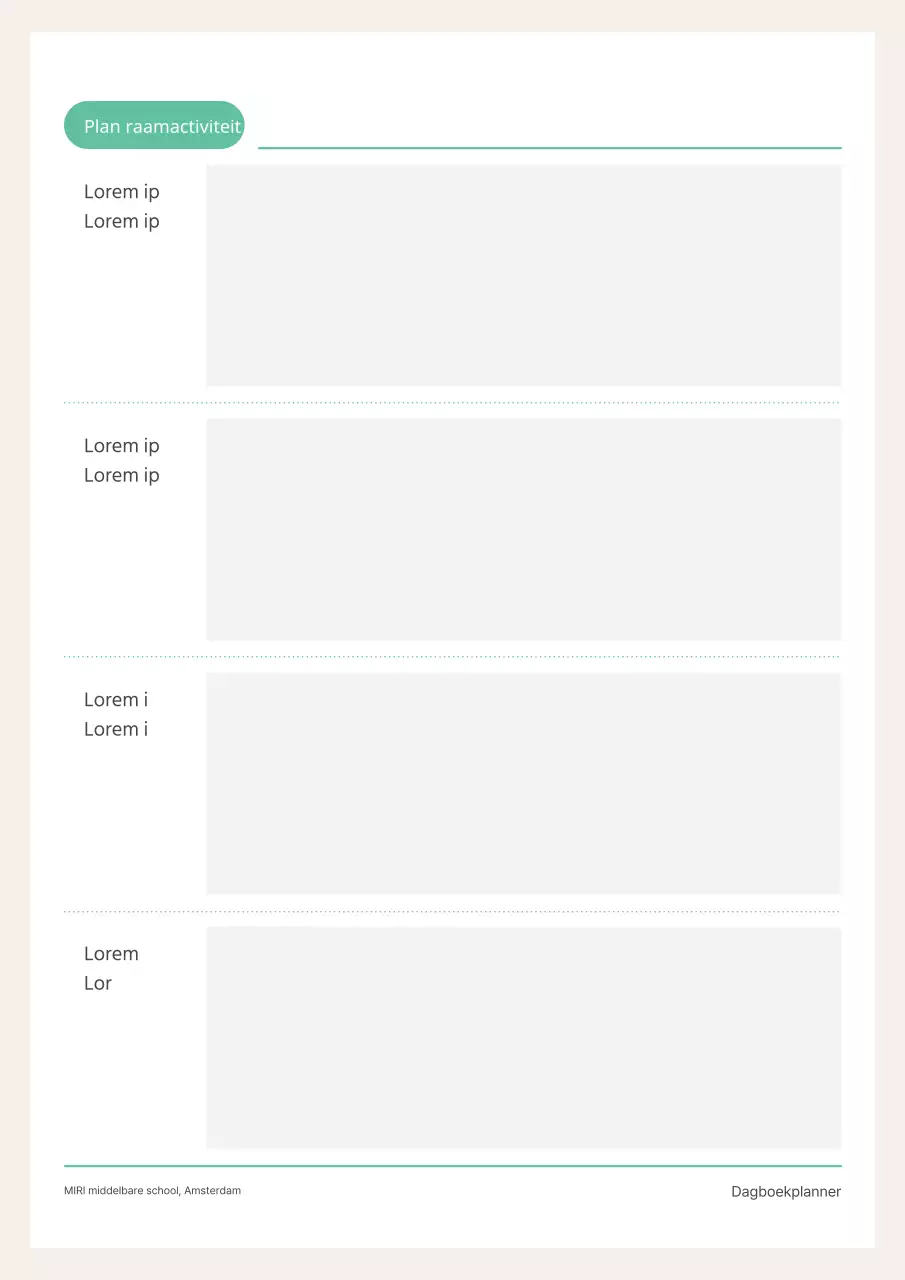 Schattige gele en mintkleurige schoolagenda planner