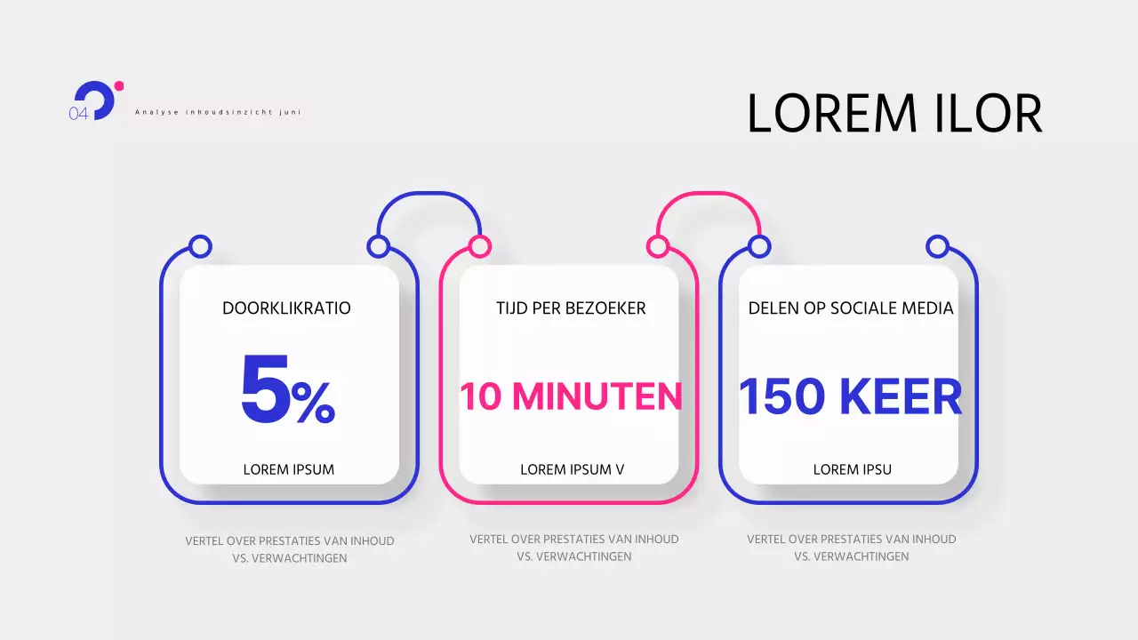 Pop-art inzichtrapporten in blauw en hot pink