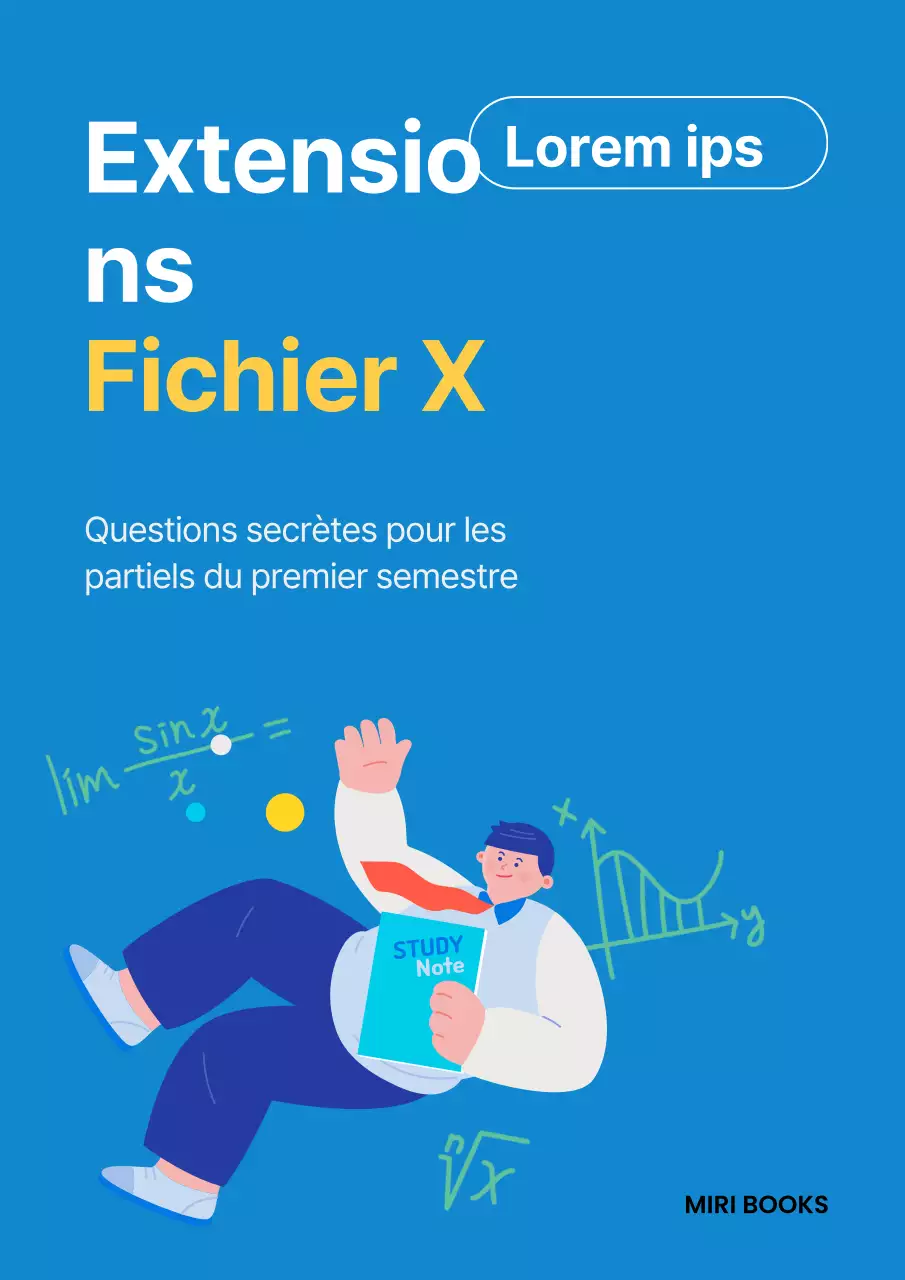 Une simple couverture de cahier d'écolier bleu et jaune