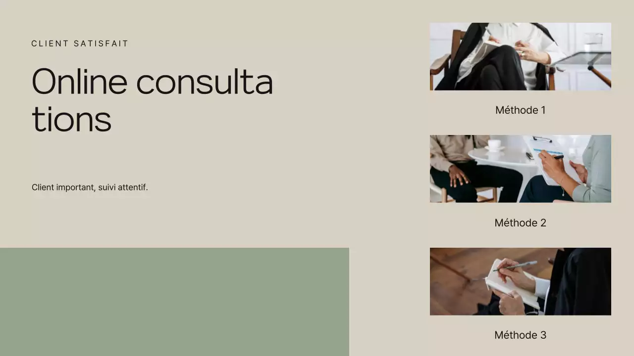 Proposition de psychologue moderne kaki et beige