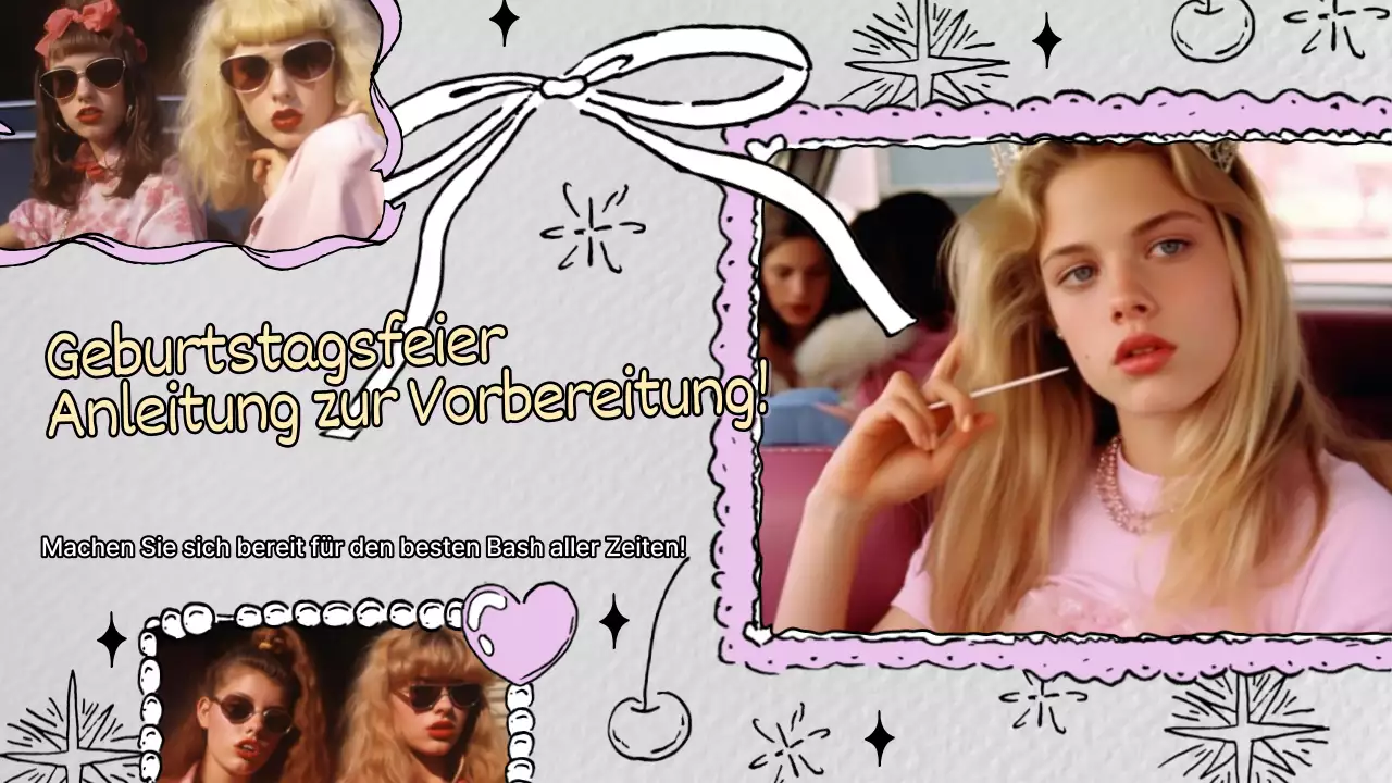 Trendige Geburtstagsaktion in Rosa und Grau