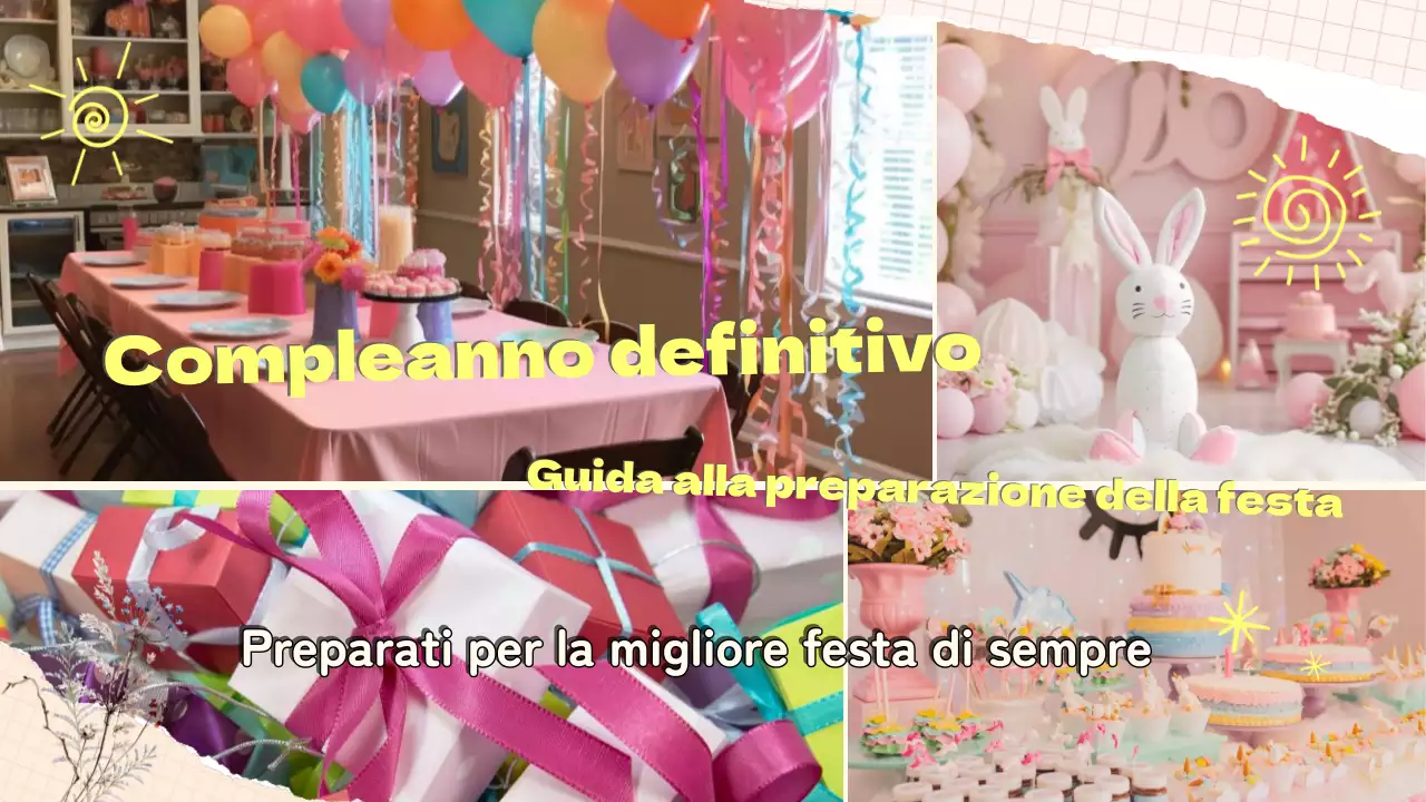 Guida alla preparazione della festa di compleanno in grassetto giallo e rosa