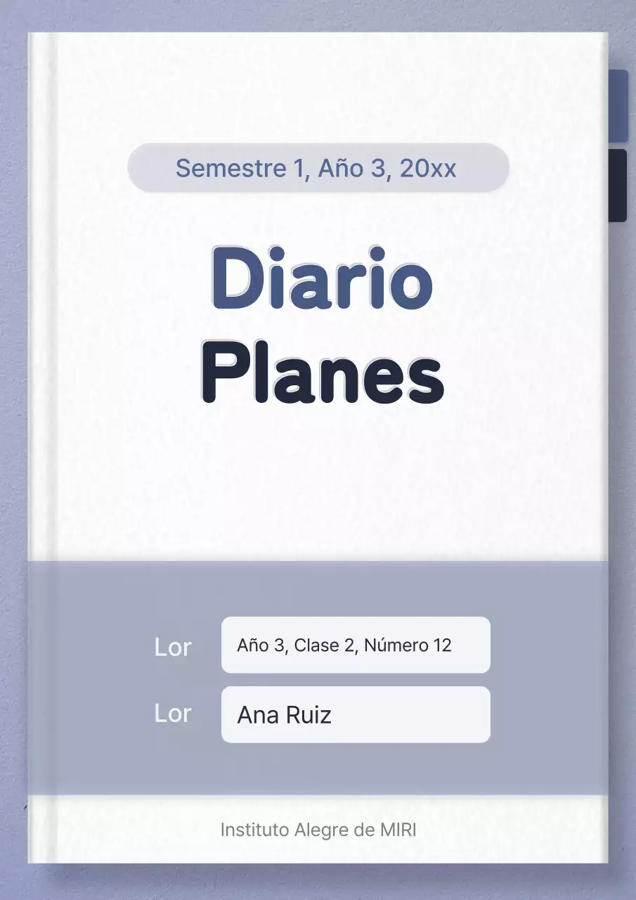 Agenda sencilla en malva y blanco