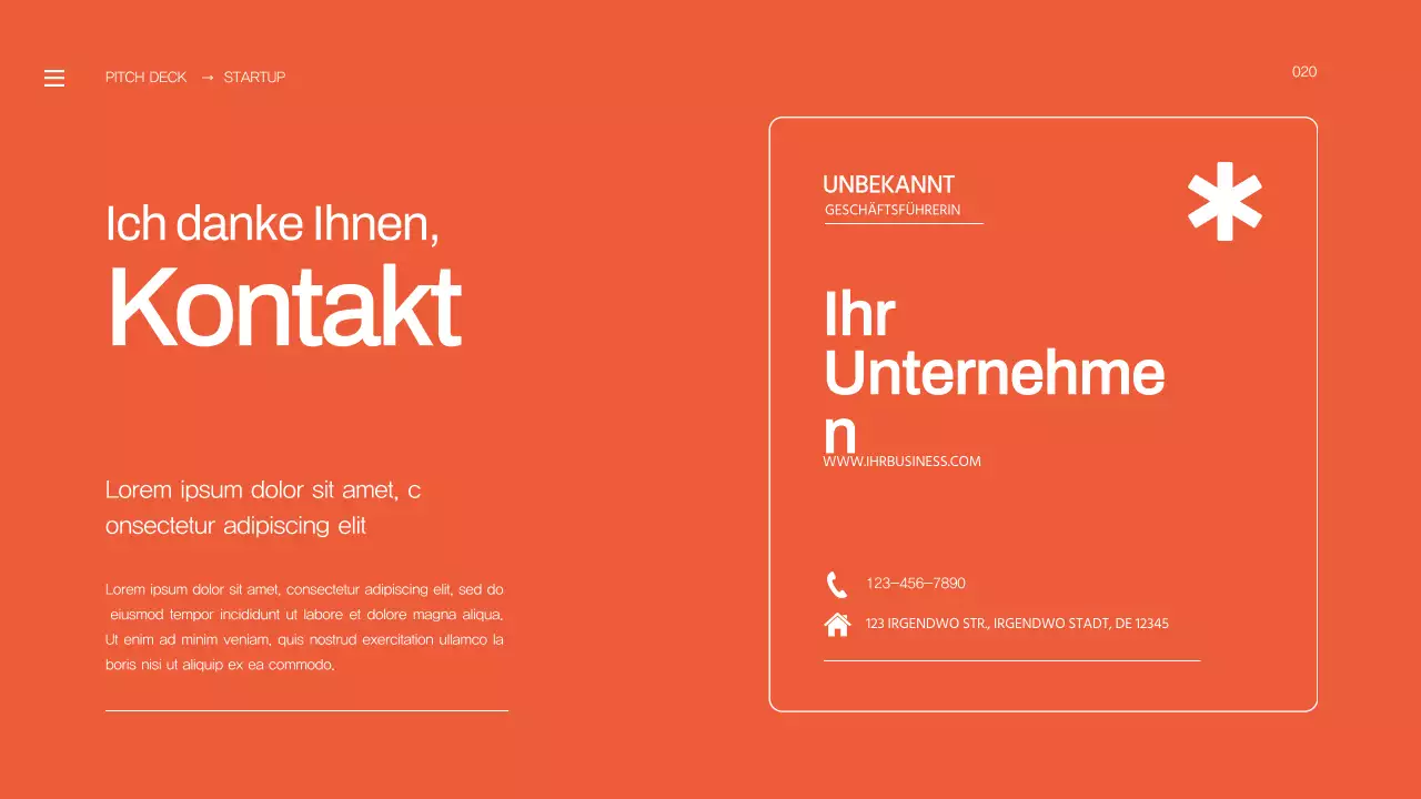 Orange Bold Business Startup Pitch Deck Proposal