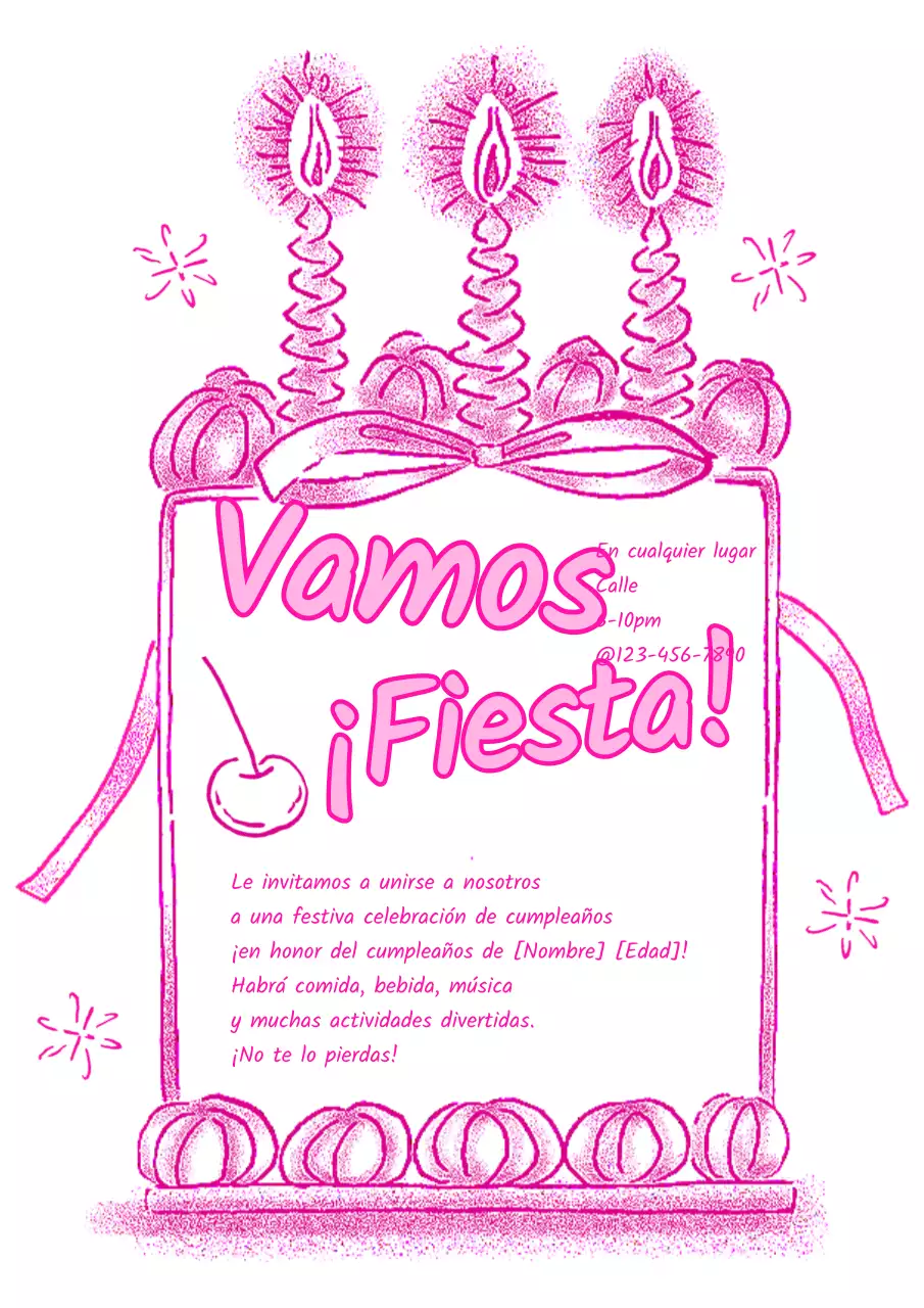 Invitaciones de cumpleaños de moda en rosa