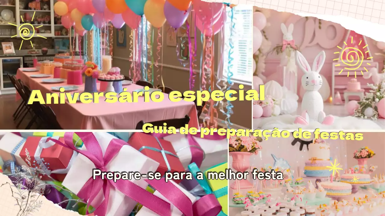 Guia de preparação da festa de aniversário amarelo e cor-de-rosa Bold
