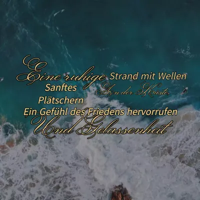 Blau Beige Vintage Tropical Motivational Mental Health Zitat