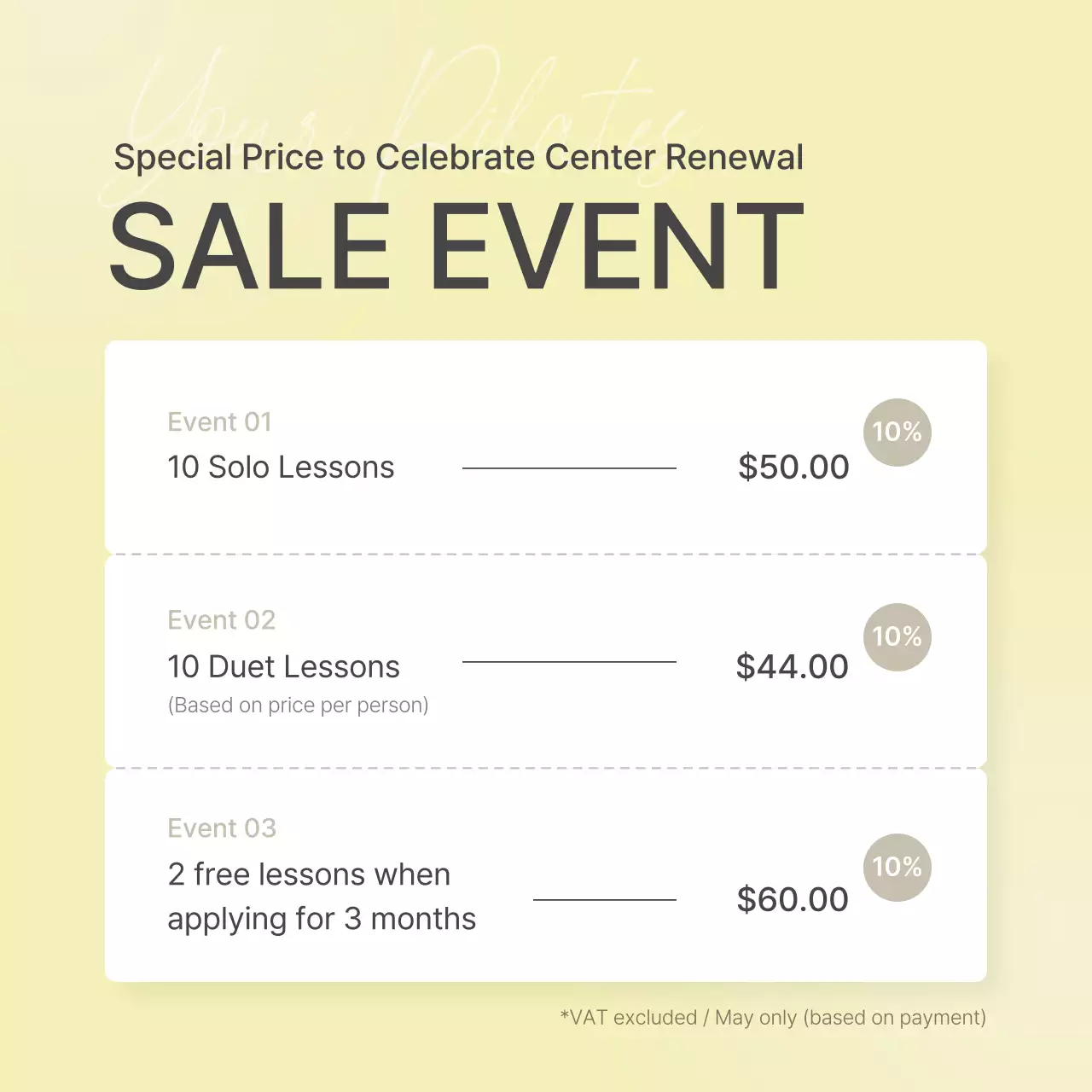 Yellow Modern Lesson Promotion Social Media Post