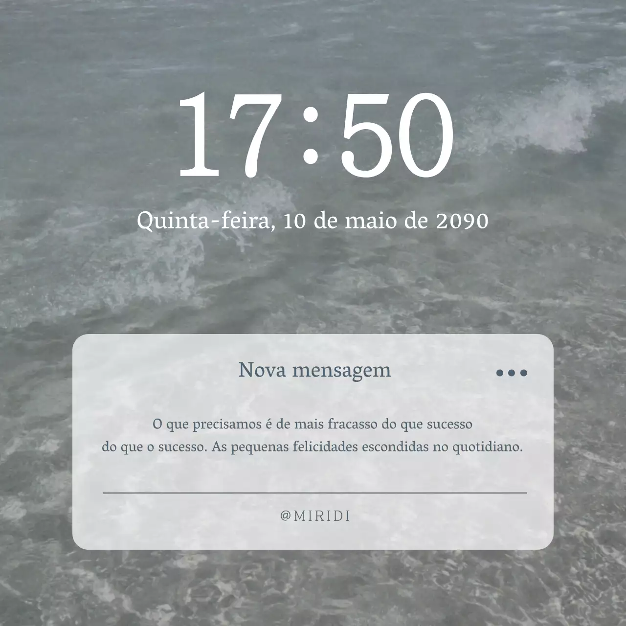 Promover uma mensagem simples para telemóvel em azul e branco