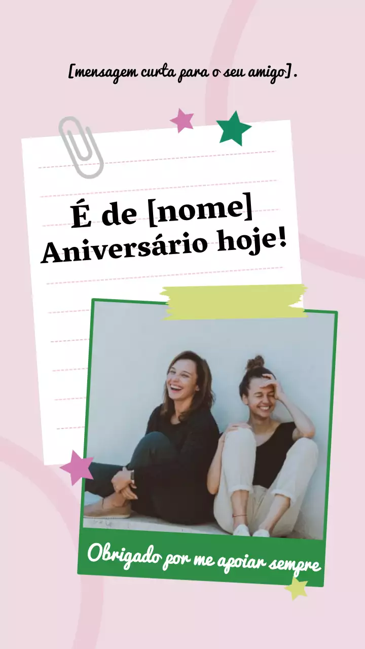 Publicidade de aniversário cor-de-rosa na moda