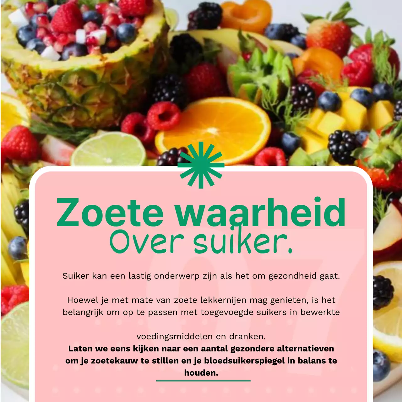 Groen en Roze Vers Gezond Voedsel Publiciteit